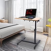 Vista 2 de Mesa móvil para laptop, mesa de noche ajustable para colocar sobre la cama, escritorio de pie para computadora portátil, mesa inclinable sobre