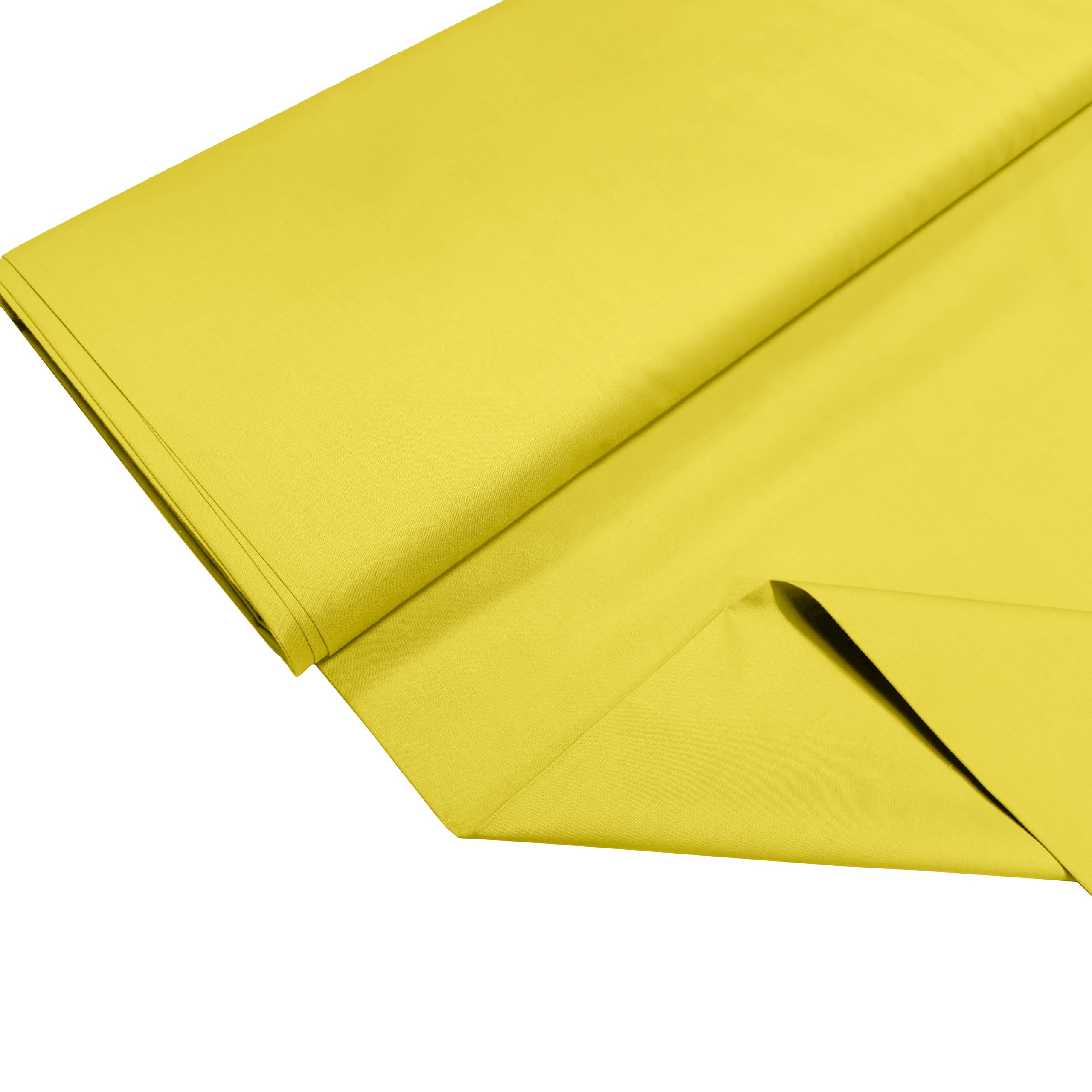 100% Cotton Percale Fabric – 200 Thread Count, 120 GSM, Breathable & Durable Material for Bedding, Quilting & Sewing - 500cm x 112cm (Sunshine Yellow) — image 1