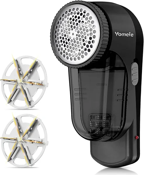 Yomeie Fabric Shaver, Rechargeable Sweater Shaver, Lint Shaver with 6-Leaf Blades, Electric Lint Remover for Clothes & Furniture, Couch Pilling Remover Depiller for Removing Fuzz, Lint, Pills, Bobbles