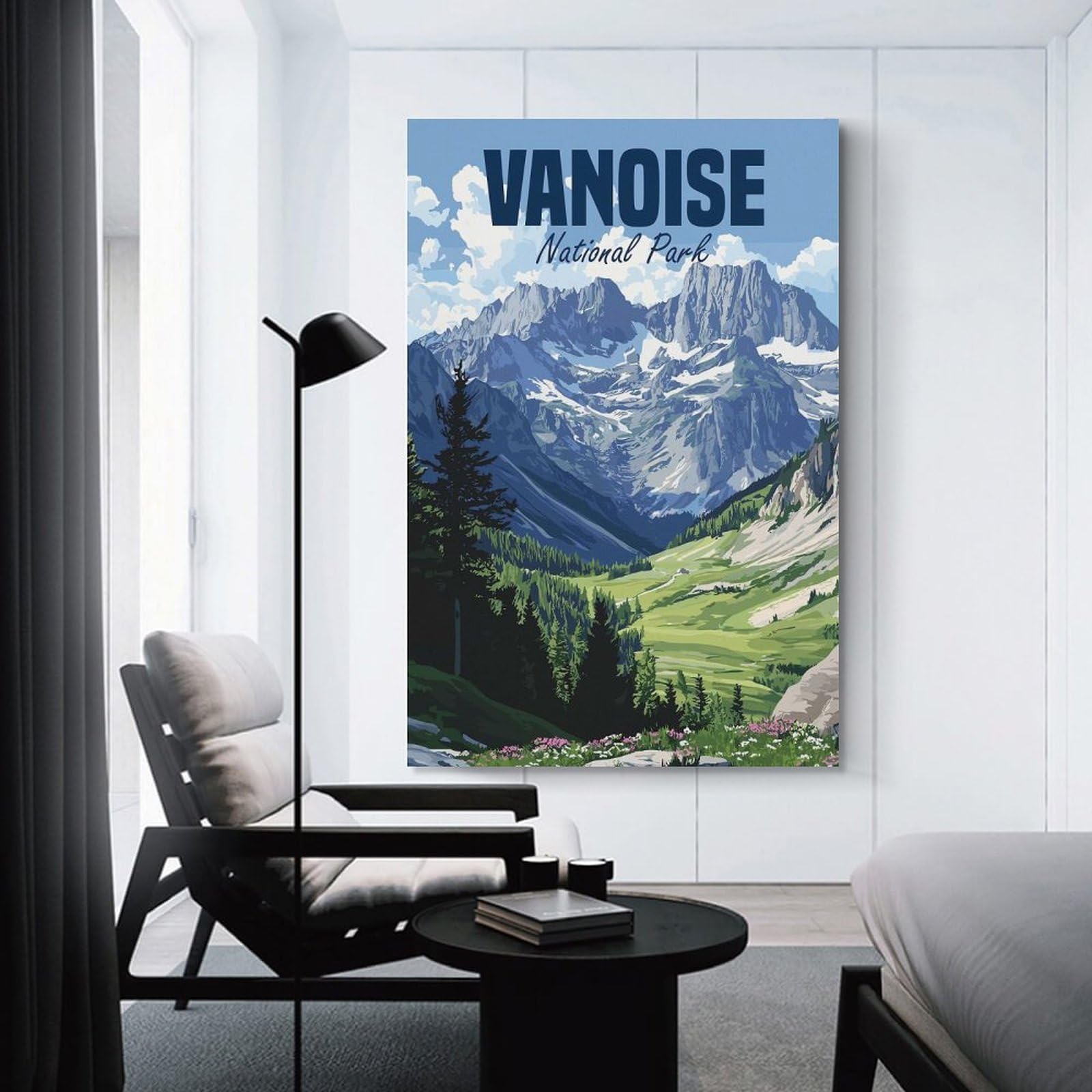 Junmoney Canvas Art Print Vanoise National Park Vintage (2), 12x18inch(30x45cm), for Small Homes, Bedrooms Or Open Spaces, A Simple Refresh for Blank Walls