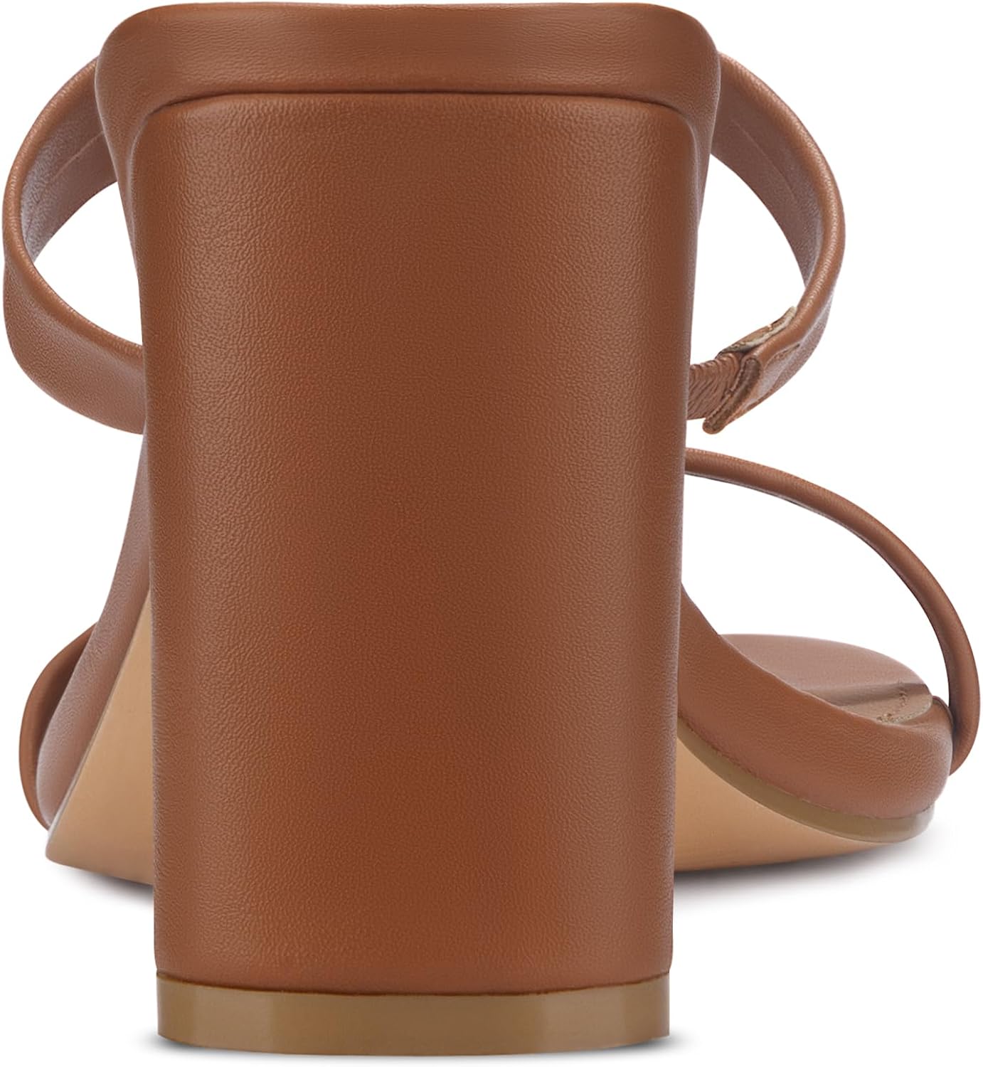 Carcuume Women's Square Toe Two Strap Open Toe Block Heels Sandals Slip On Shoes - Image 5