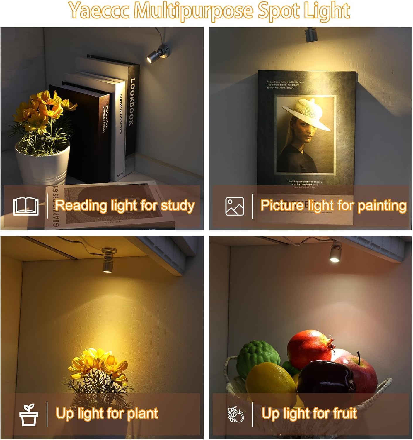 YaeCCC Dimmable LED Mini Spotlight Jewelry Showcase Display Lights Black Shell Surface Mount (Pack-12,Warm White 3000k)