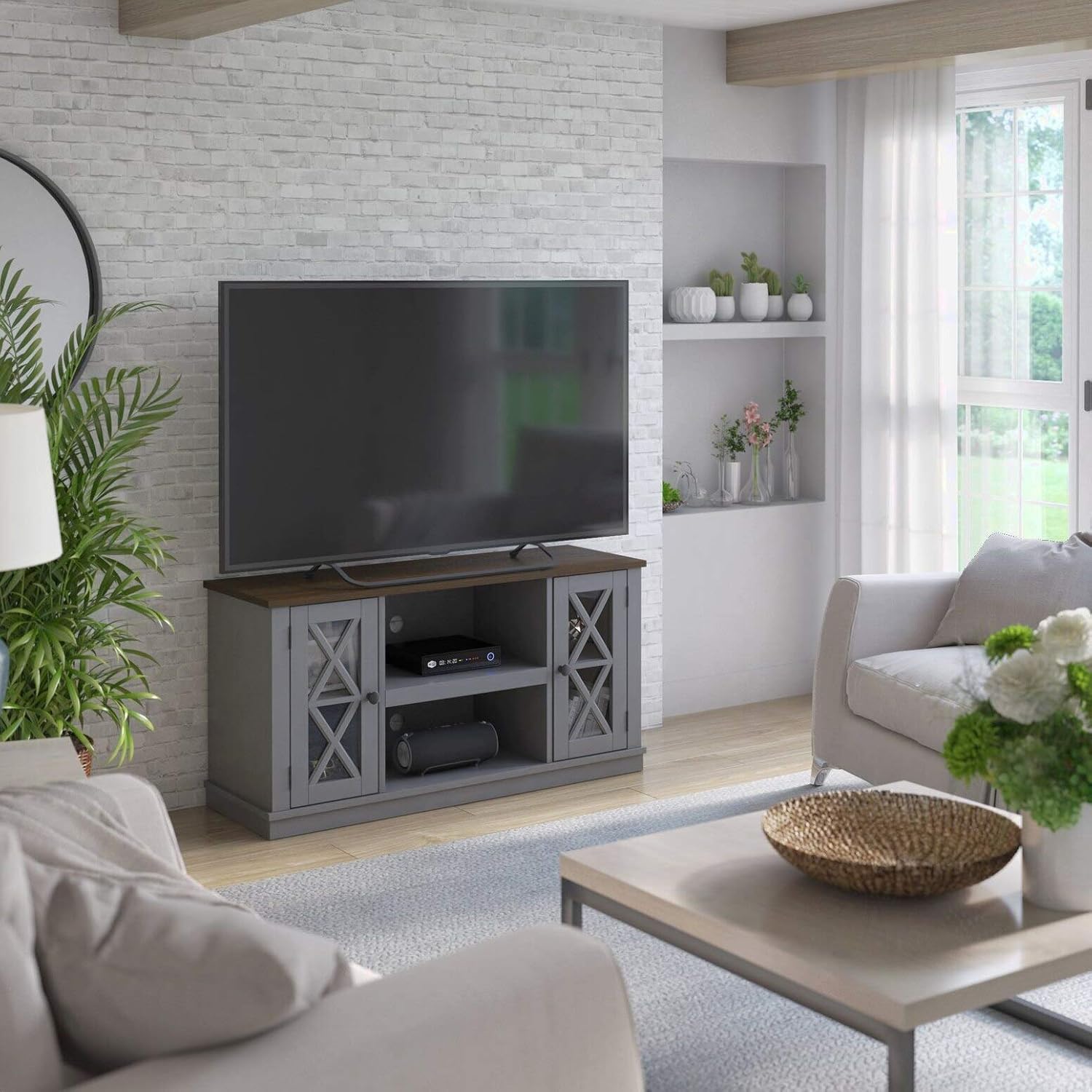 Emelia TV Stand for TVs up to 50", Weight Capacity 45 lb., Number of 2