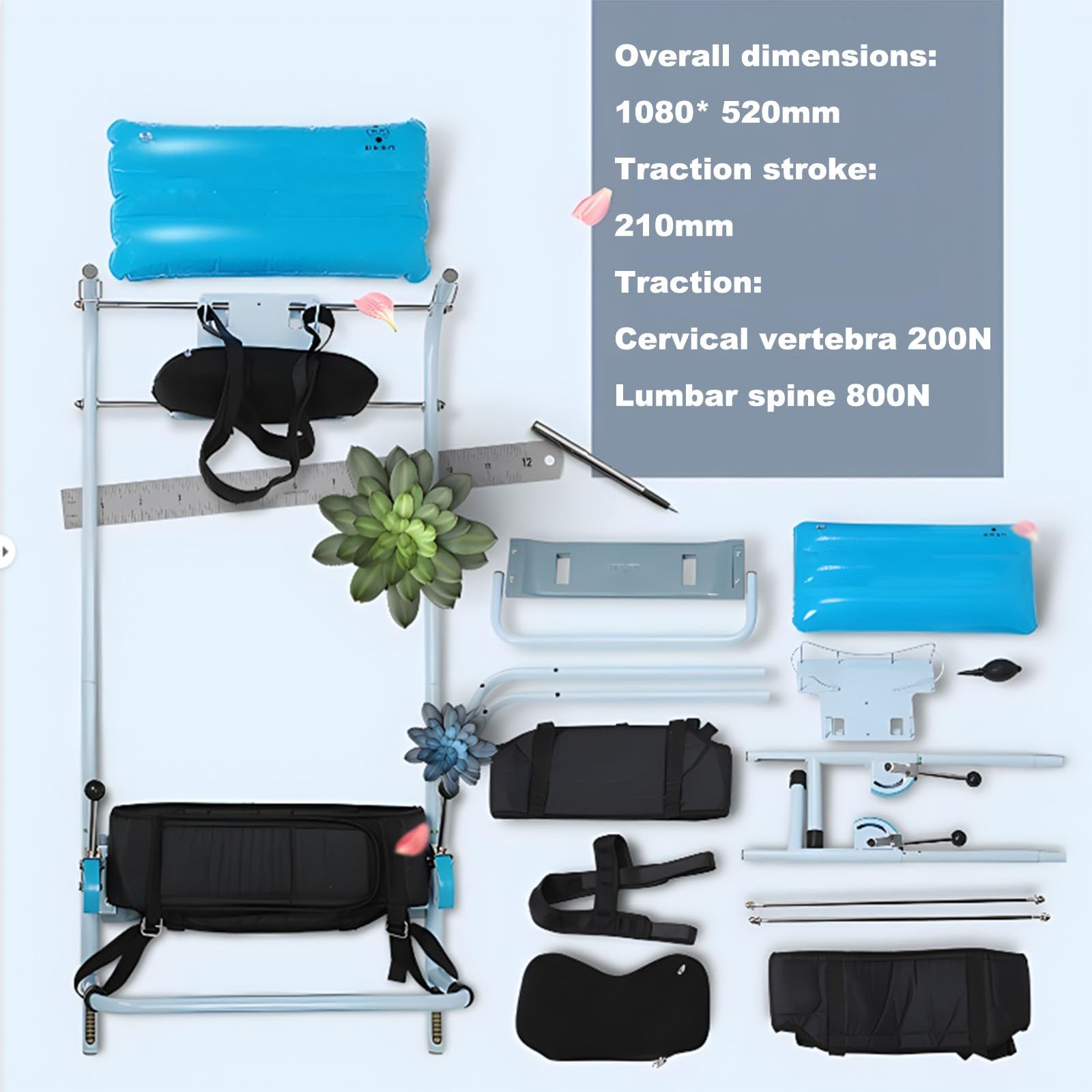 Dispositivo de descompresión espinal para aliviar el dolor cervical y lumbar, máquina de tracción de uso doméstico