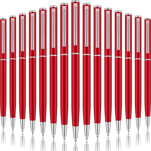 Vista 8 de Zonon 160 bolígrafos de metal delgados a granel, retráctiles, tinta negra metálica de 0.039 in, punta media, bolígrafos de escritura suave