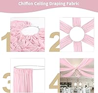 Vista 31 de Ivory Ceiling Drapes 6 Panels 5ftx10ft Wedding Arch Draping Fabric Chiffon Wedding Drapes Curtain Decorations with Rod Pocket