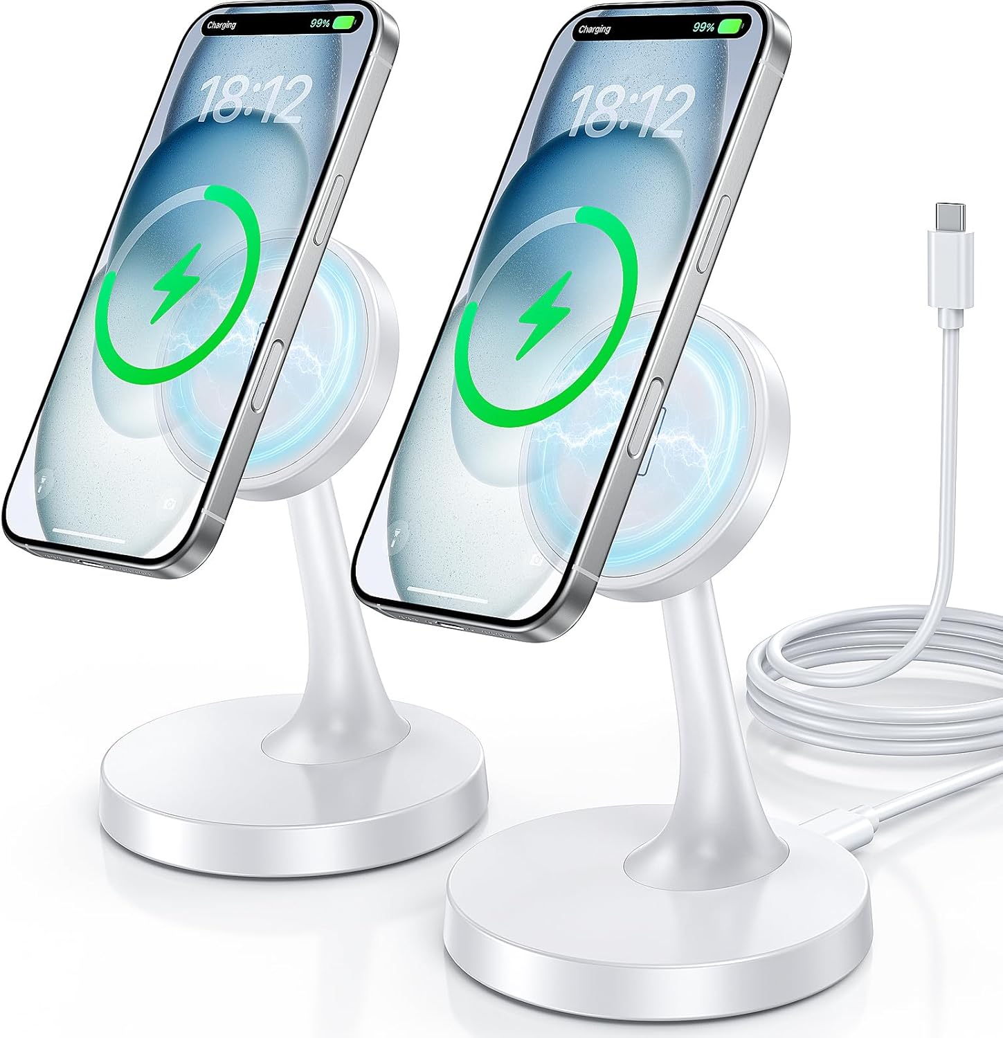 2 Pack Magnetic Wireless Charger iPhone, 15W Fast Mag-Safe Charger Stand for iPhone 17/17 Air/17 Pro/17 Pro Max 16/15/14/13/12 Series Magnet Wireless Charging Station/Pad for AirPods- Gifts Ideas