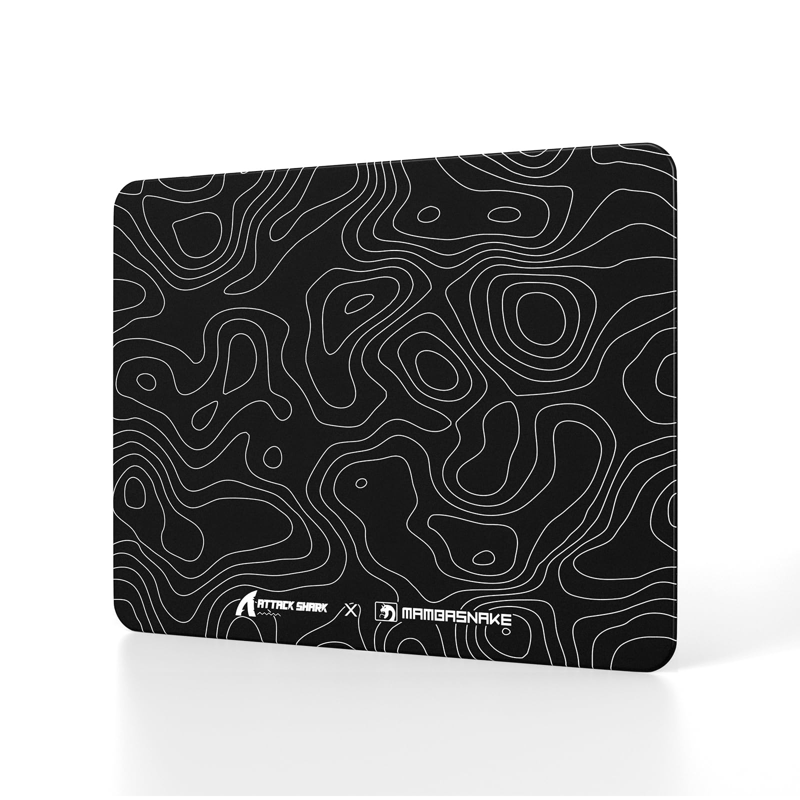 Attack Shark CM05SE Gaming-Mauspad aus Glas, Nano-Mikro-geätzte Textur, glatte Glasoberfläche, hohe Genauigkeit, schnelle Bewegung, kratzfest, PU-Leder, super rutschfeste Unterseite, kleine Größe (410
