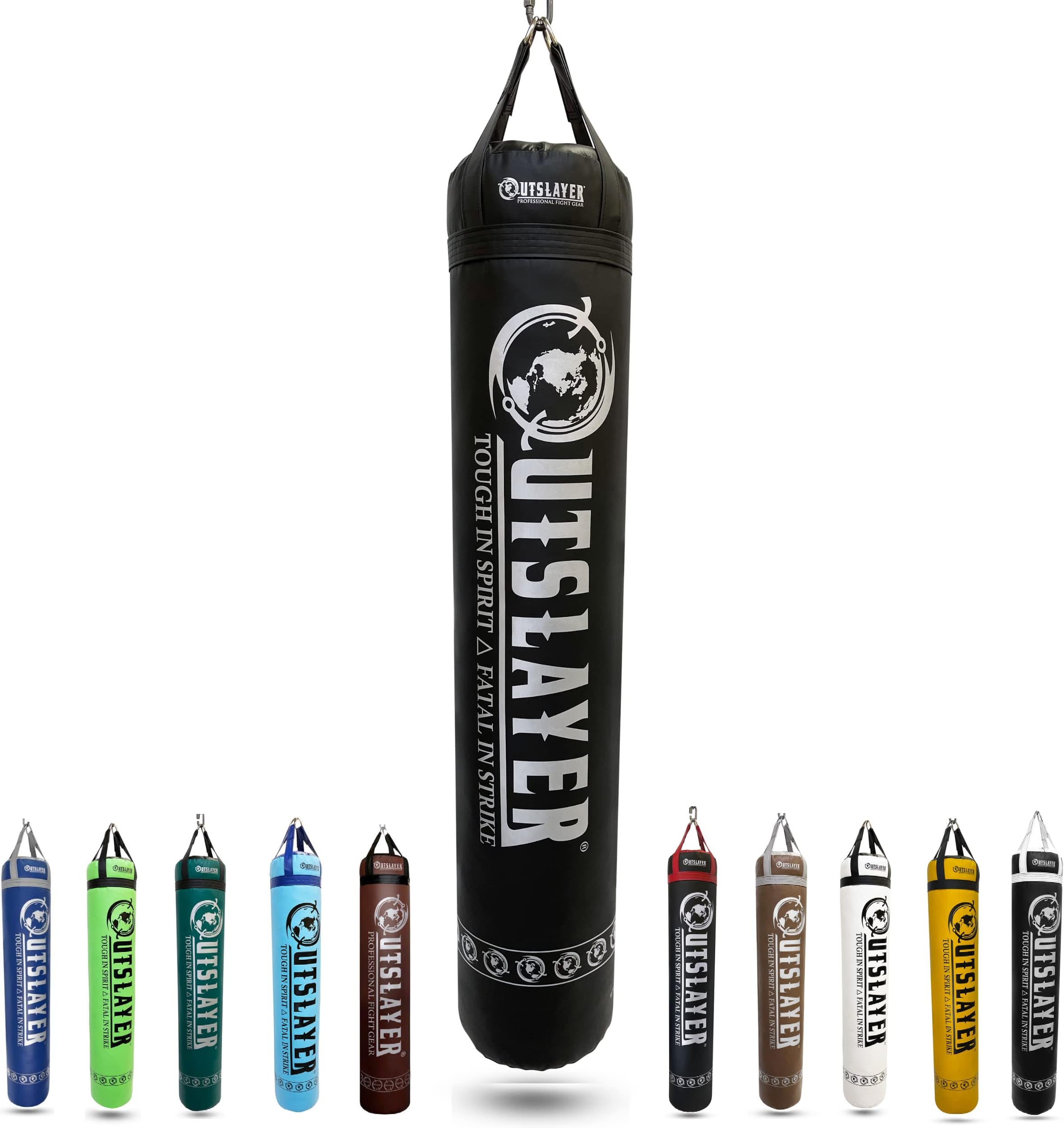 Outslayer Muay Thai Kickboxing Heavy Punching Bag – 6ft 130 lb – Made in USA – for MMA, Boxing & Training