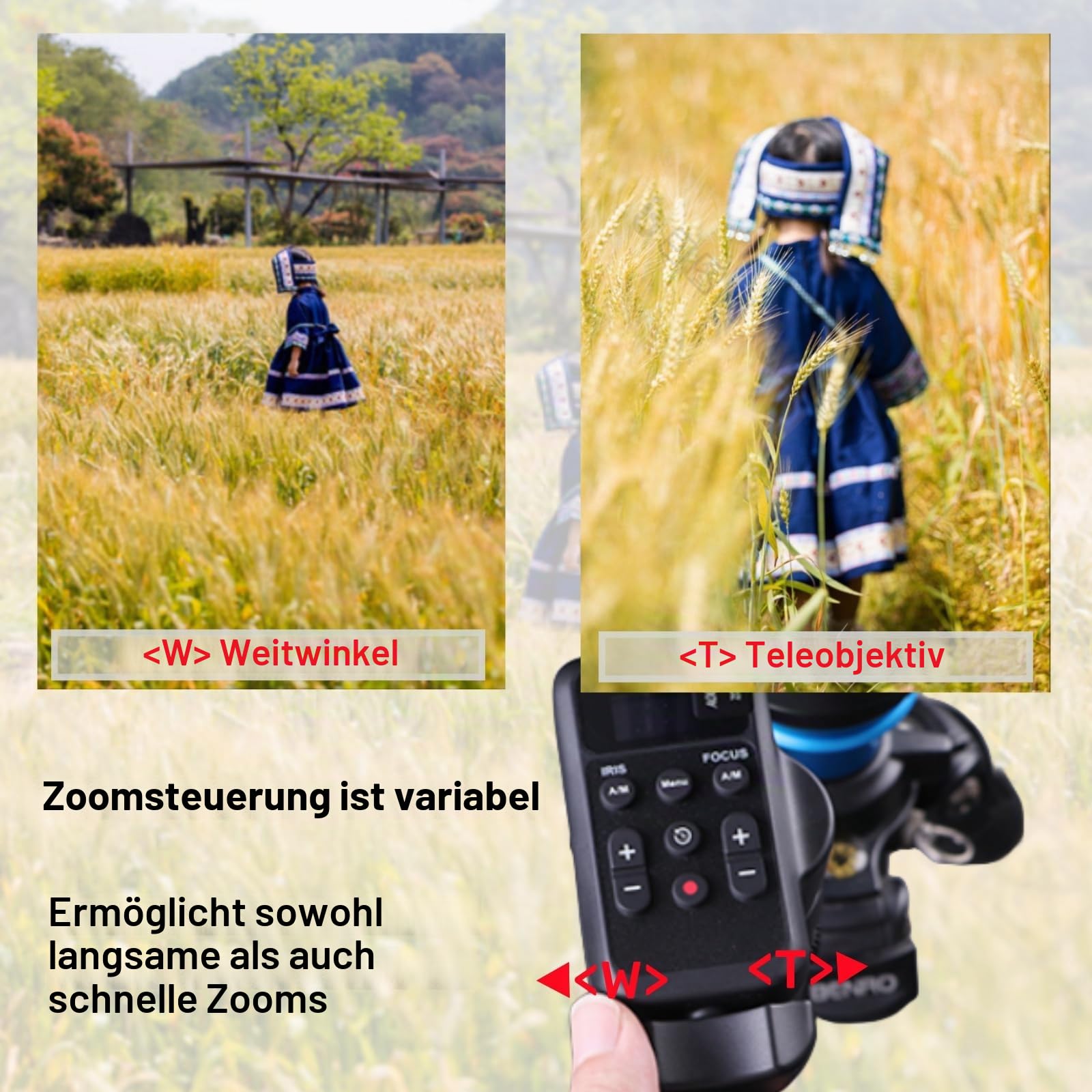 PHOLSY Camcorder Zoom Remote Control Controller Fernauslöser für Canon Sony | Kabelloser Fernauslöser mit 2,5mm LANC Buchse, Video-Zoom, Fokus, IRIS Videoaufnahme Fernauslöser für Canon Sony Camcorder