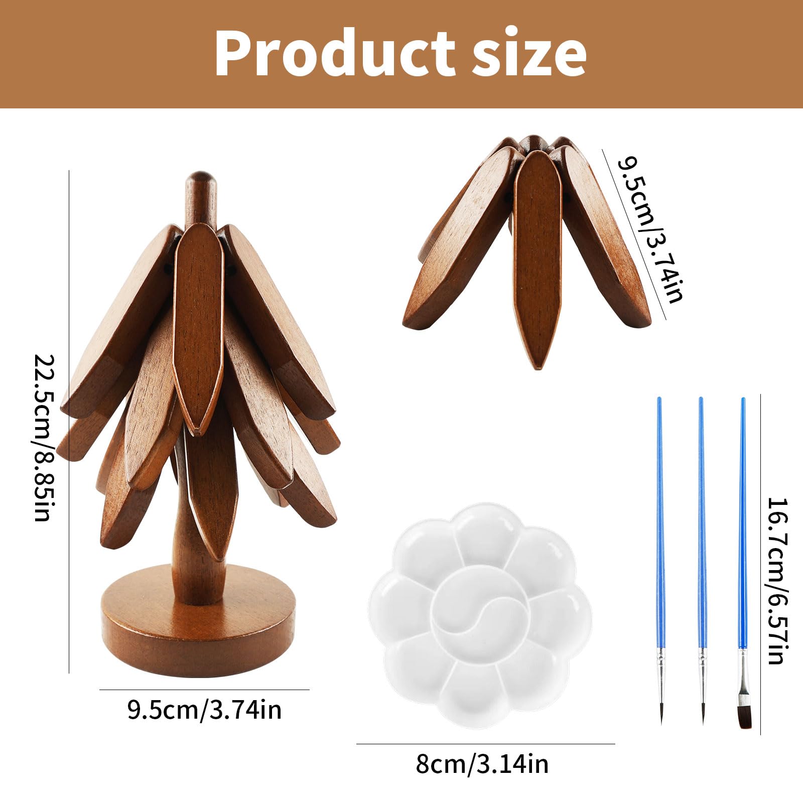 BDHYYM 23 cm de madera de árbol de Navidad resistente al calor, posavasos plegable para sartenes de cocina, ollas, sartenes, cubiertos y tazas — view 2