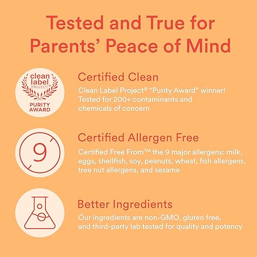 Miniatura 7 de SmartyPants Gomitas multivitamínicas para niños, sin azúcar: Omega 3 (ALA), vitamina D3, C, vitamina B12, B6, A, K y zinc para apoyo inmunológico