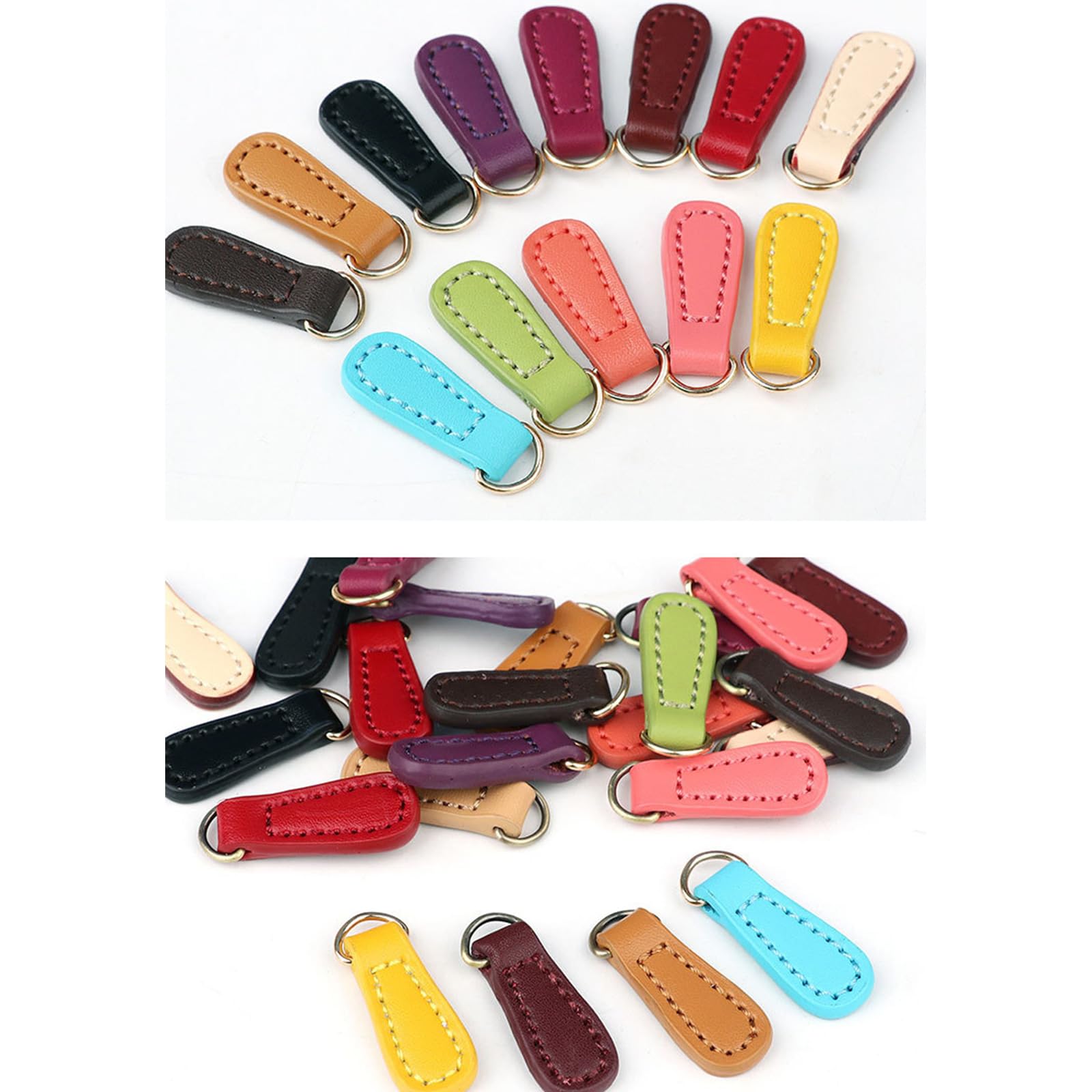 Lot de 2 tirettes de Fermeture éclair en Cuir PU pour réparation de Sacs et vêtements