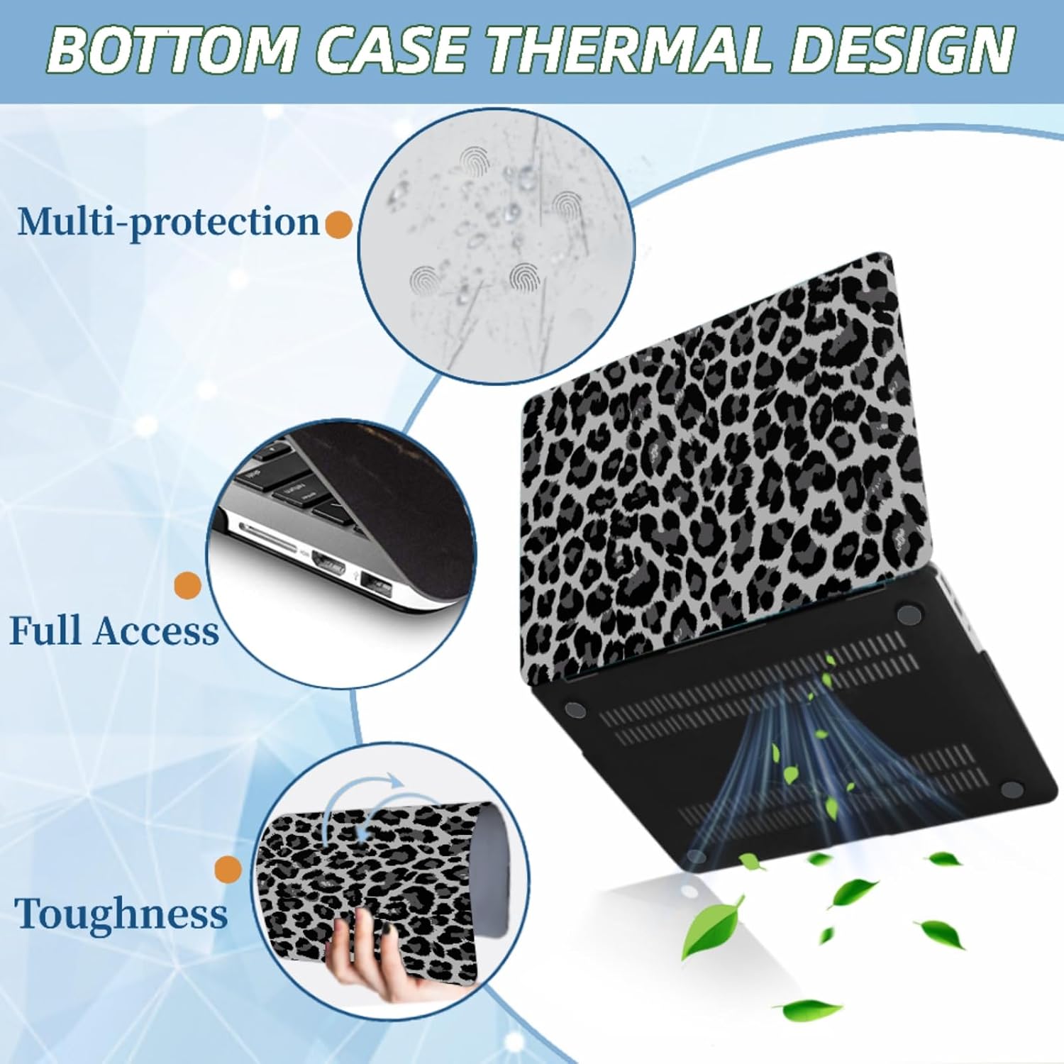 Laptop Cover Compatible with MacBook Pro 16 inch 2019 Release Model A2141 with Touch Bar and Touch ID, Elegant Hard Protective Case, Cheetah Print