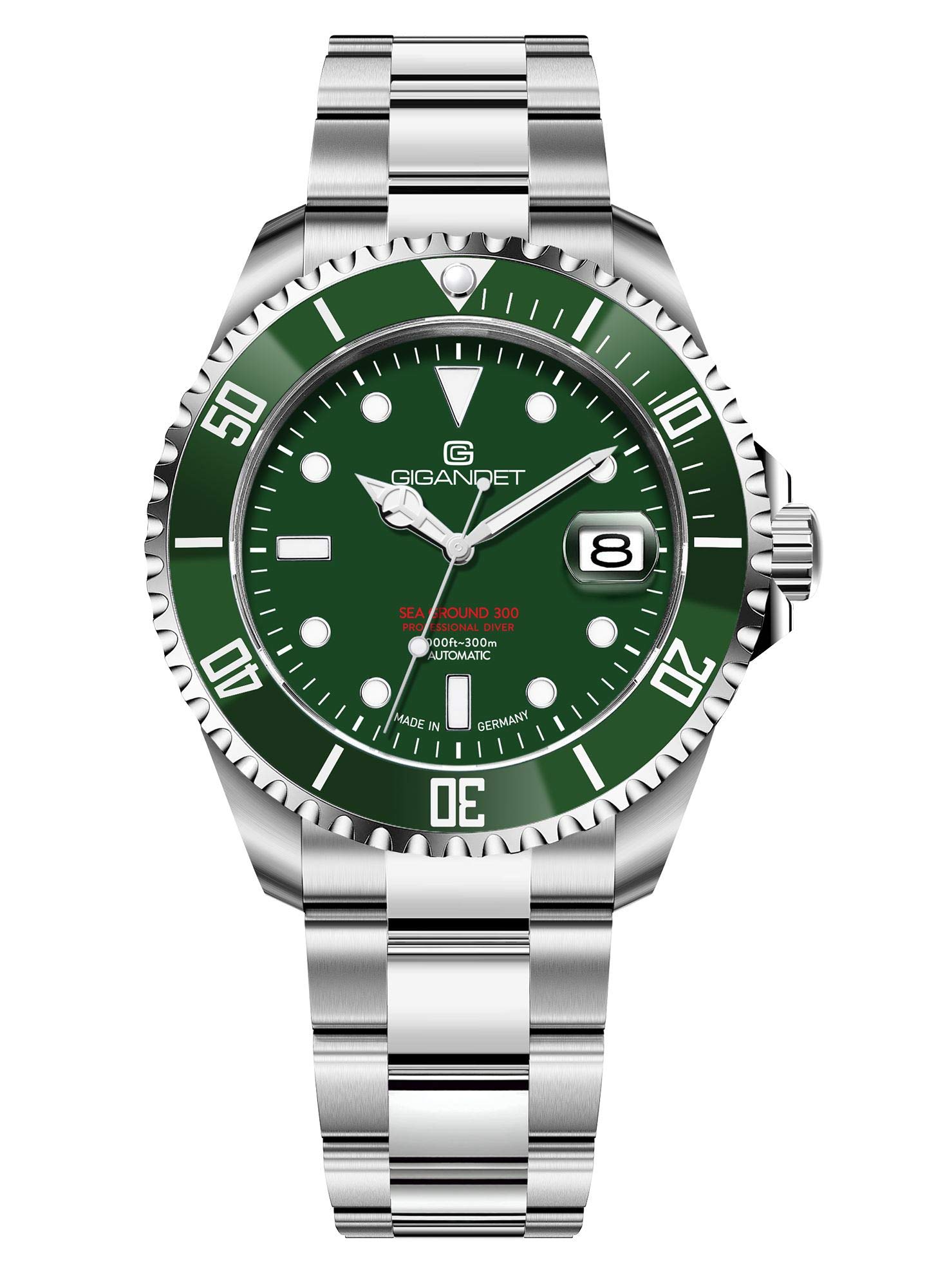 Gigandet Sea Ground 300 Orologio Subacqueo Automatico Uomo - Made In Germany, Nero G300-004M
