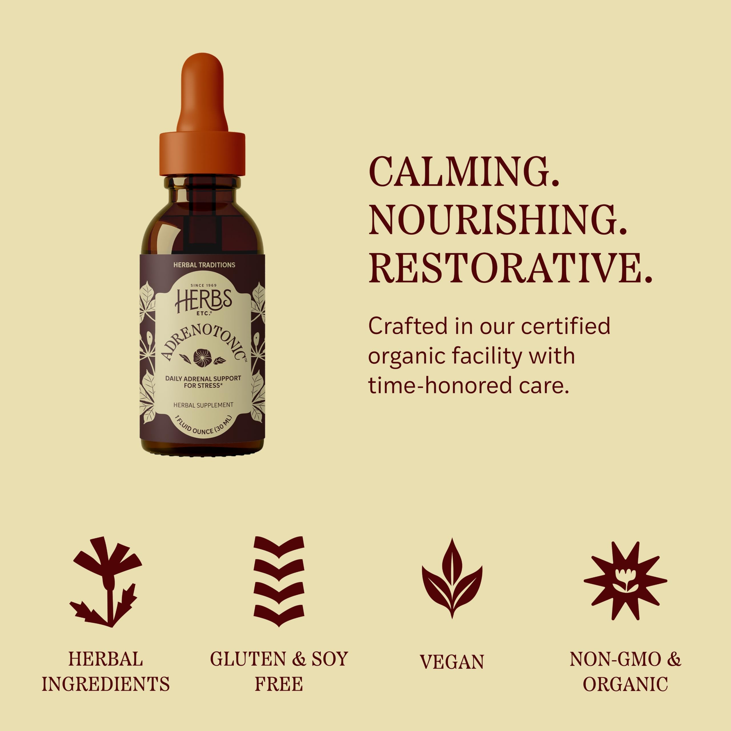 Herbs Etc. Adrenotonic Classic Liquid Extract, Vegan, 1 fl oz, 40 Servings — Amazon image 6