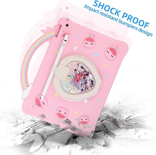 Miniatura 4 de Funda de unicornio con mango de arcoíris súper linda: compatible con Samsung Galaxy Tab A7 Lite de 8.7 pulgadas, funda protectora para Galaxy Tab A7