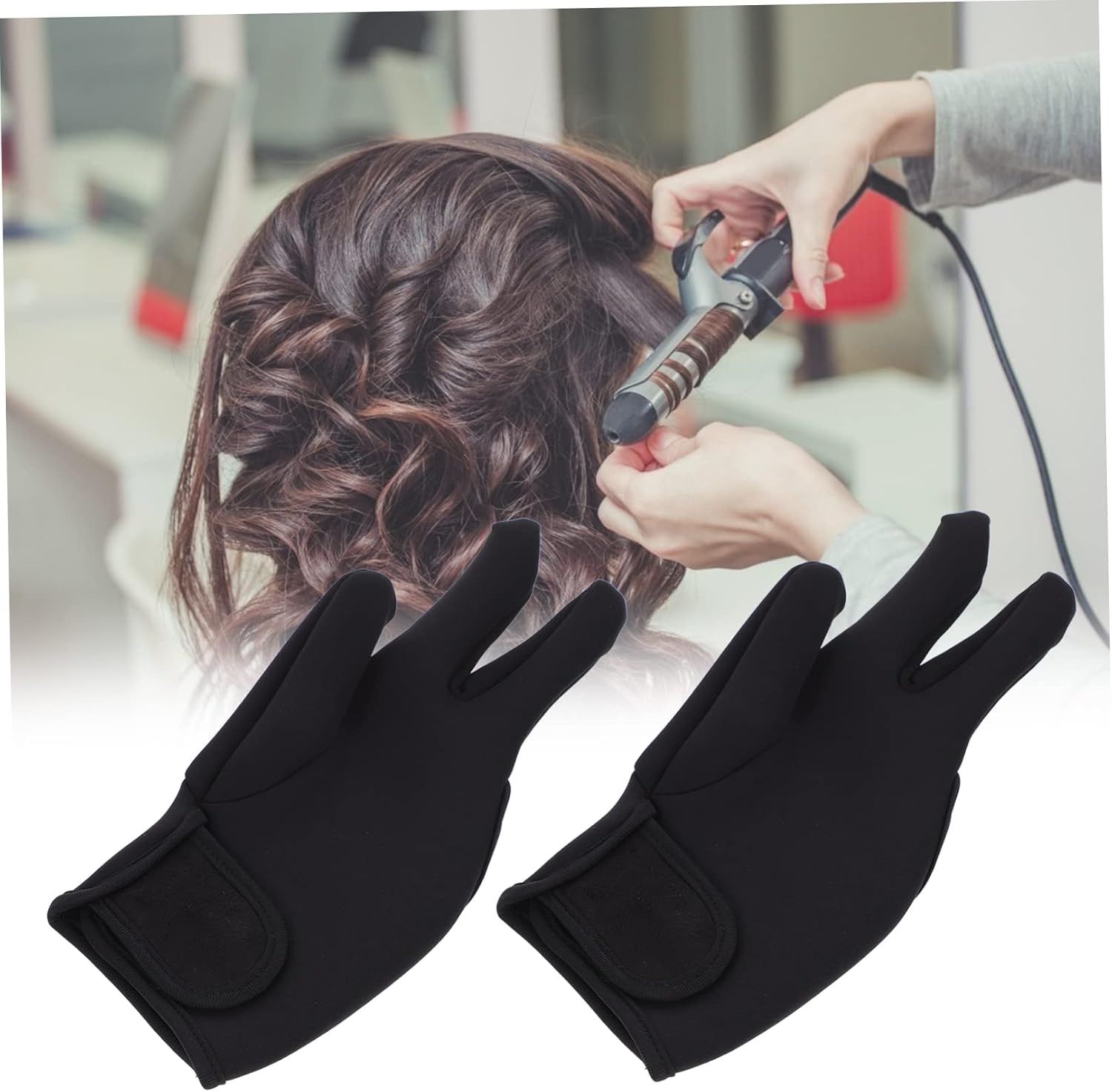 4pcs Heat-Resistant Finger Gloves for Hair Styling Mitts for Curling and Flat Durable and Flexible Design for Men and Women Safe Protection for Hot Tools