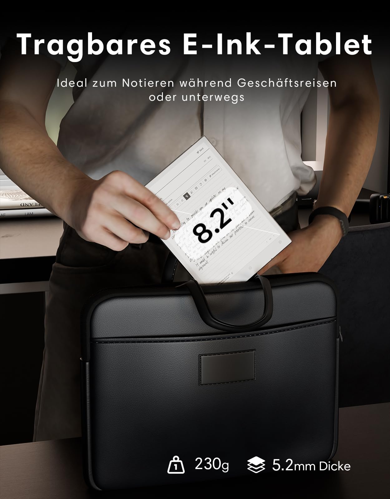 VIWOODS Aufgerüstetes Bundle mit AiPaper Mini, Stylus Pro und 5 Spitzen, 8,2'' AI E-Ink-Tablet mit einstellbarer Beleuchtung, 292 PPI Elektronisches Notizbuch mit Stift, Tragbar 230 g, 128 GB Speicher