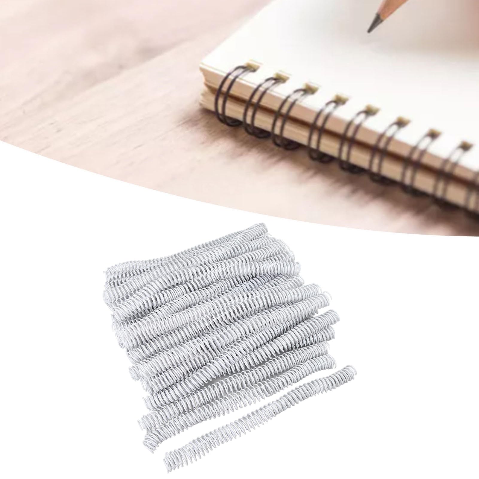 Generic Bobine per Rilegatura a Spirale, 16 Mm 48 Denti Passo 4:1 Pettine in PVC Dorso con capacità di 140 Fogli per Presentazioni di Documenti A4 (Bianca)