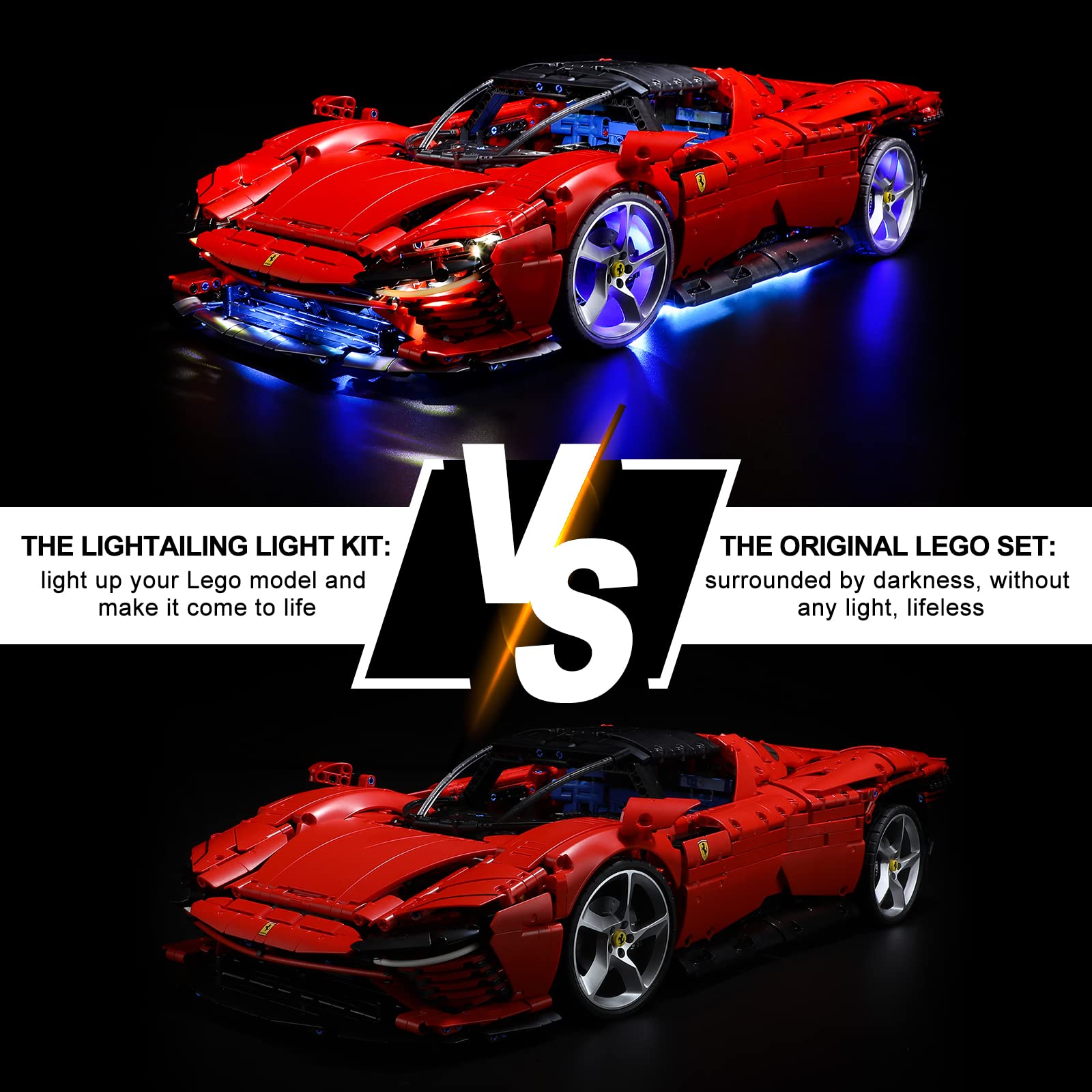 キラキラさん専用 LEGO-42143 Ferrari Daytona SP3 için LIGHTTAILING Işık Seti - Lego