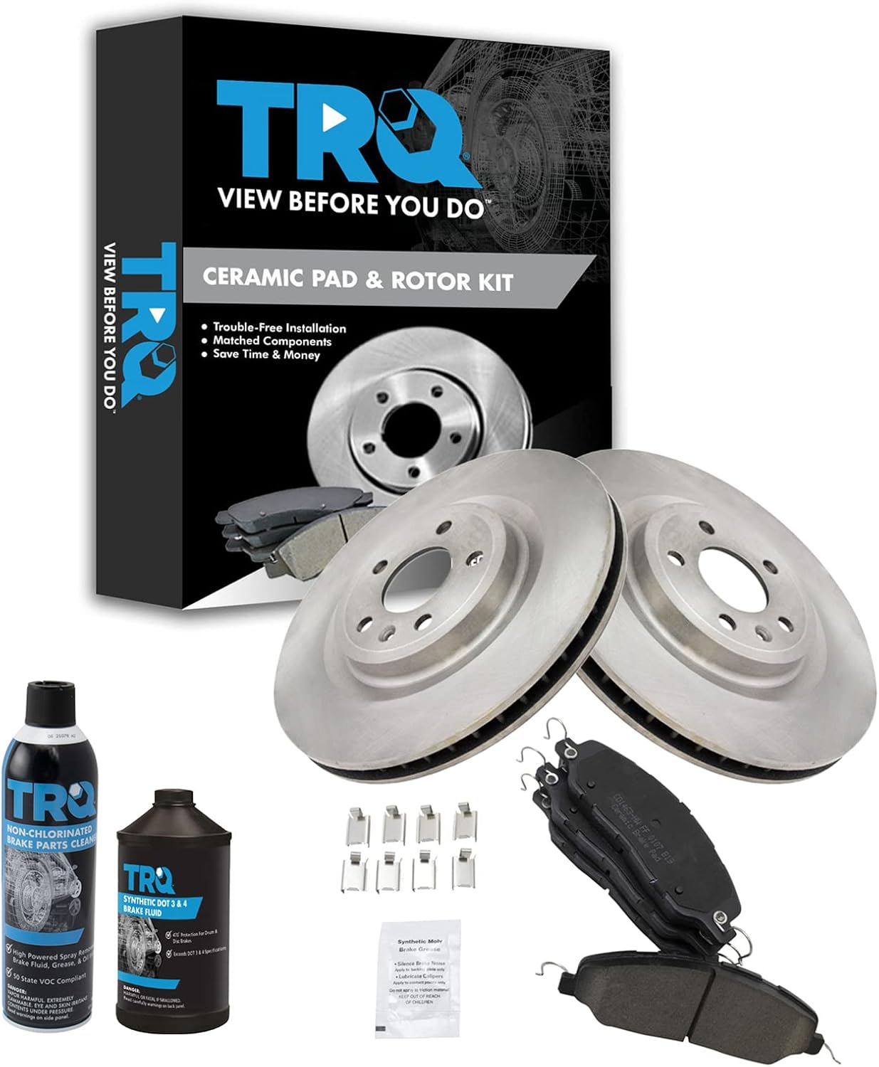 TRQ Front Brake Pad & Rotor Kit for 2011-2014 Ford Mustang
