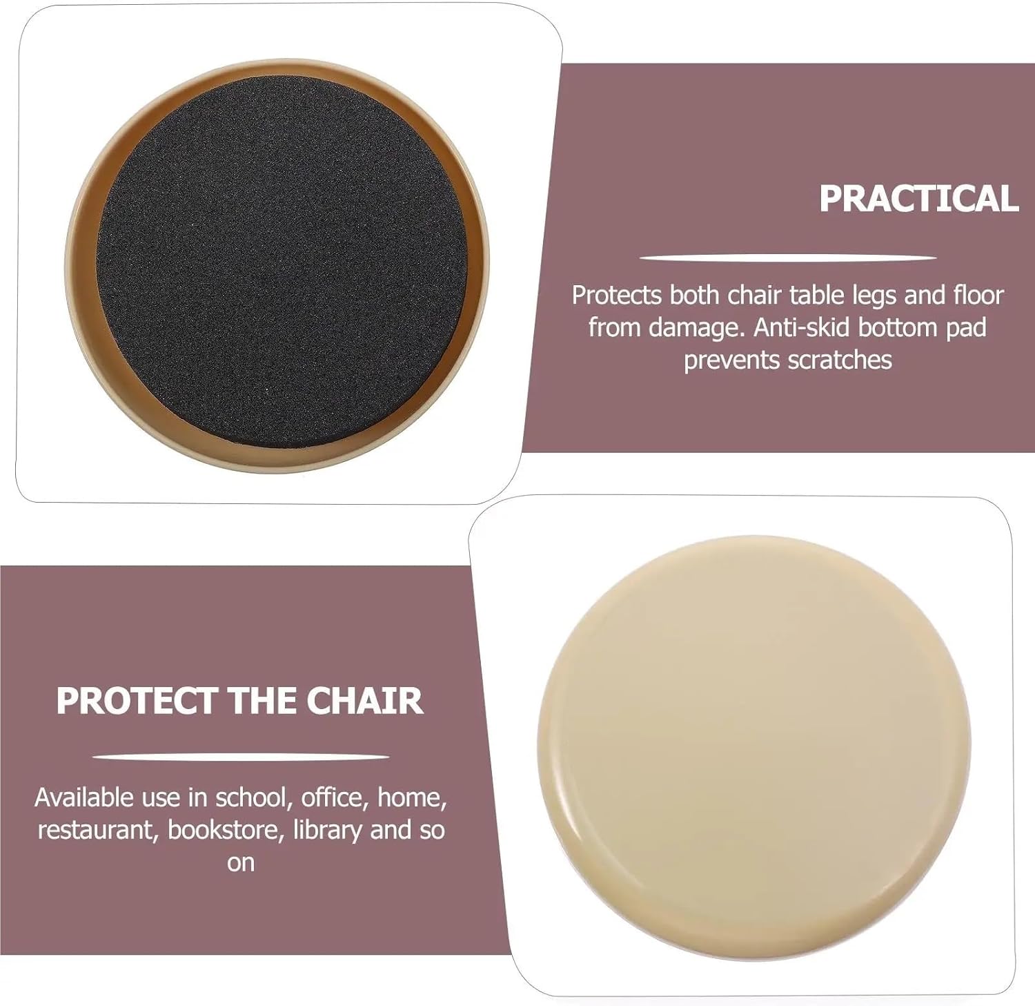 Furniture Sliders for Carpet 100Pcs 3.5 Inch Furniture Sliders EVA Circular Moving Pads for Table Chair Legs Glide Protectors Anti Scratch Reusable