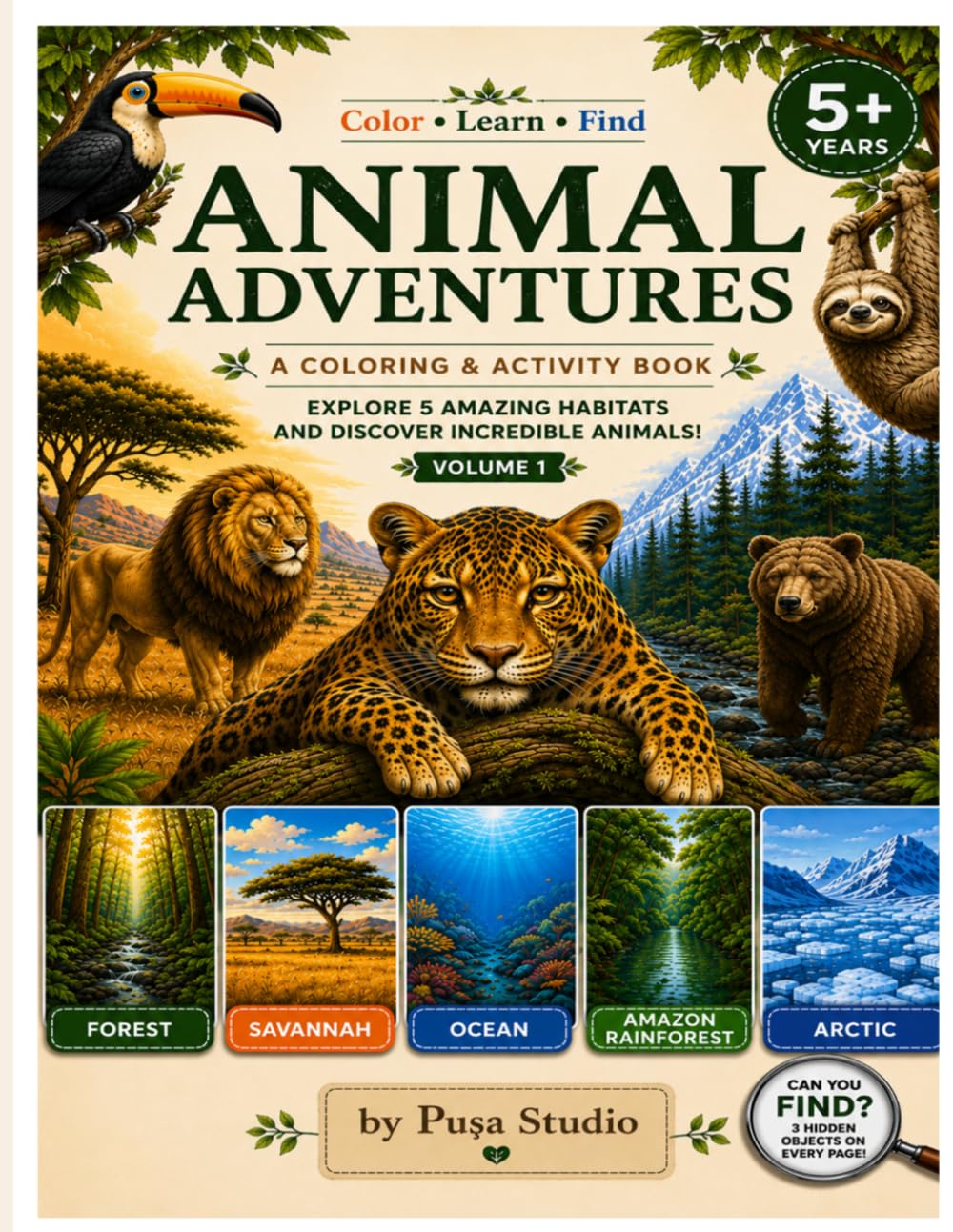 Animal Adventures: A Coloring & Activity Book