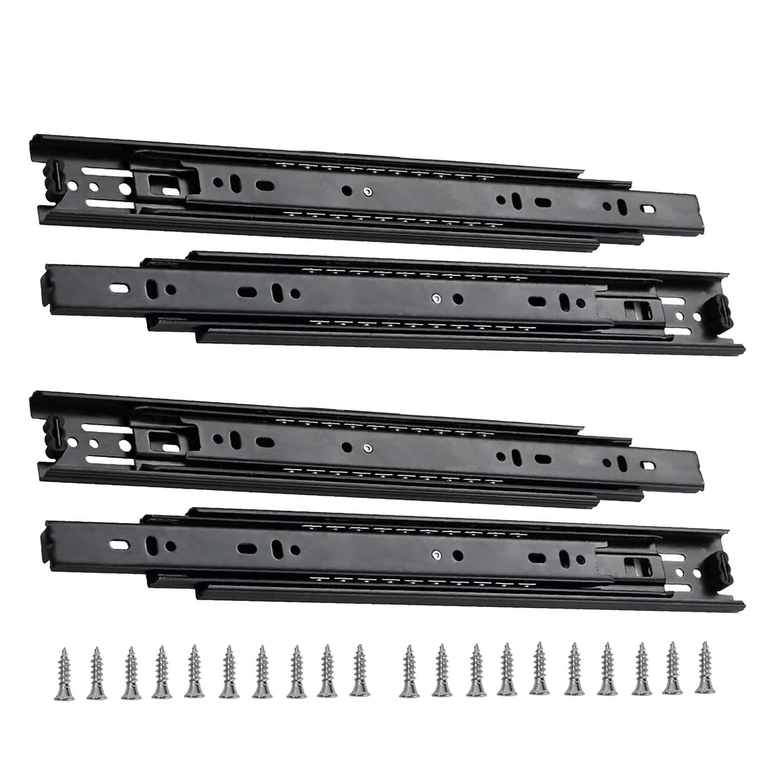 Guías para cajones de gabinetes Guías for cajones 10 12 14 16 18 20 22 pulgadas, rodamientos de bolas resistentes, gabinete de cocina, dormitorio, guías for cajones, 2 pares, extensión completa de 3 p