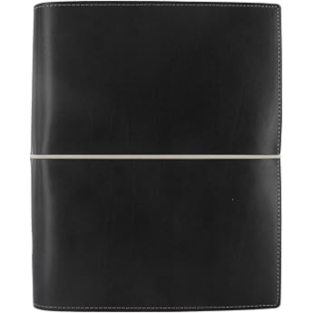 Filofax Domino personal organizer refillable elastic band closure A5 black