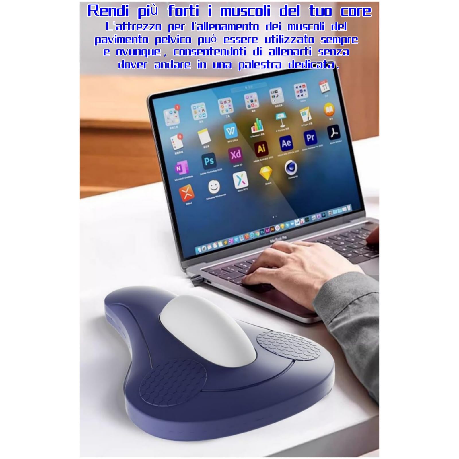 Attrezzo per l'allenamento dei muscoli del pavimento pelvico, 4 livelli di intensità, design silenzioso e discreto, unisex, ricaricabile tramite USB.