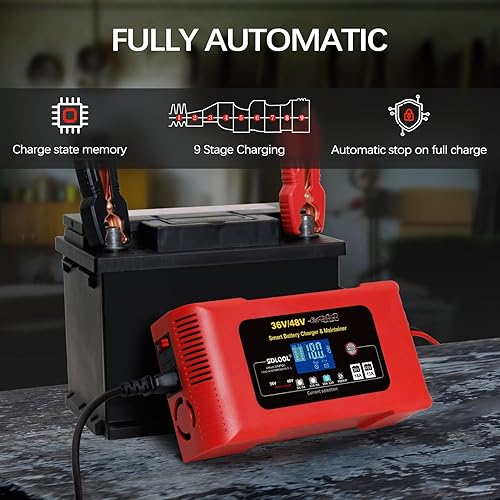 Miniatura 6 de Cargador de batería para carrito de golf, 36 V, 18 A y 48 V, 13 A, cargador inteligente de goteo para baterías LiFePO4, plomo-ácido AGM/Gel/SLA -