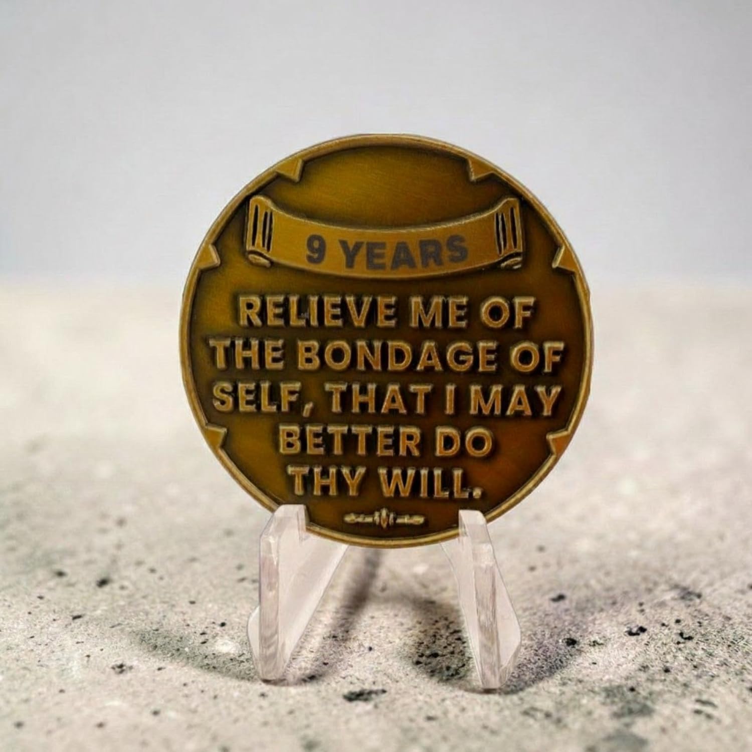 9 Year Warrior Sobriety Coin, Sobriety Anniversary, AA Coins and Medallions, Sobriety Chips and Sobriety Coins