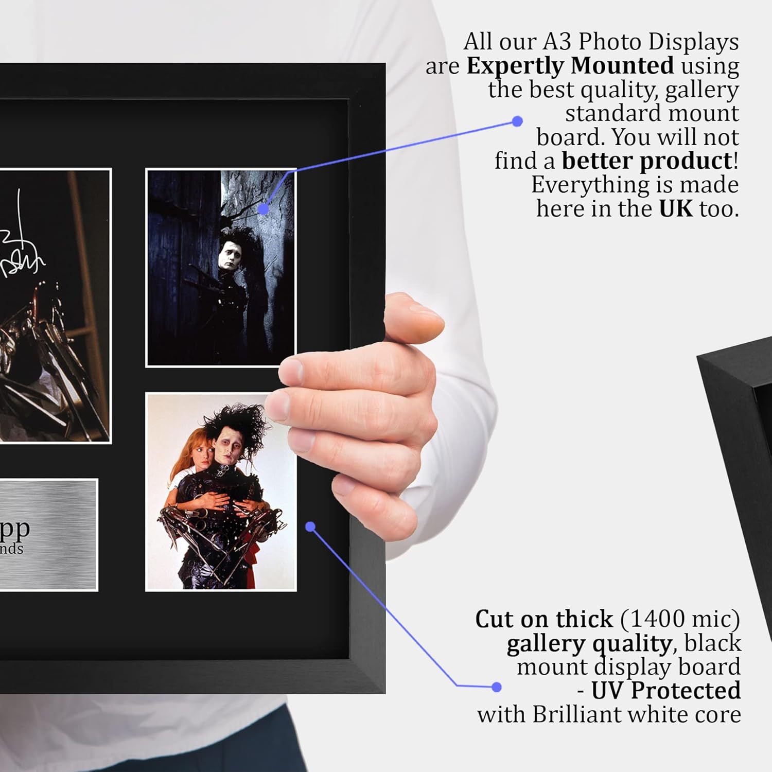 HWC Trading Johnny Depp Edward Scissorhands 16 x 12 inch (A3) Printed Gifts Signed Autograph Picture Display for Movie Memorabilia Fans - 16" x 12" Framed - Image 4