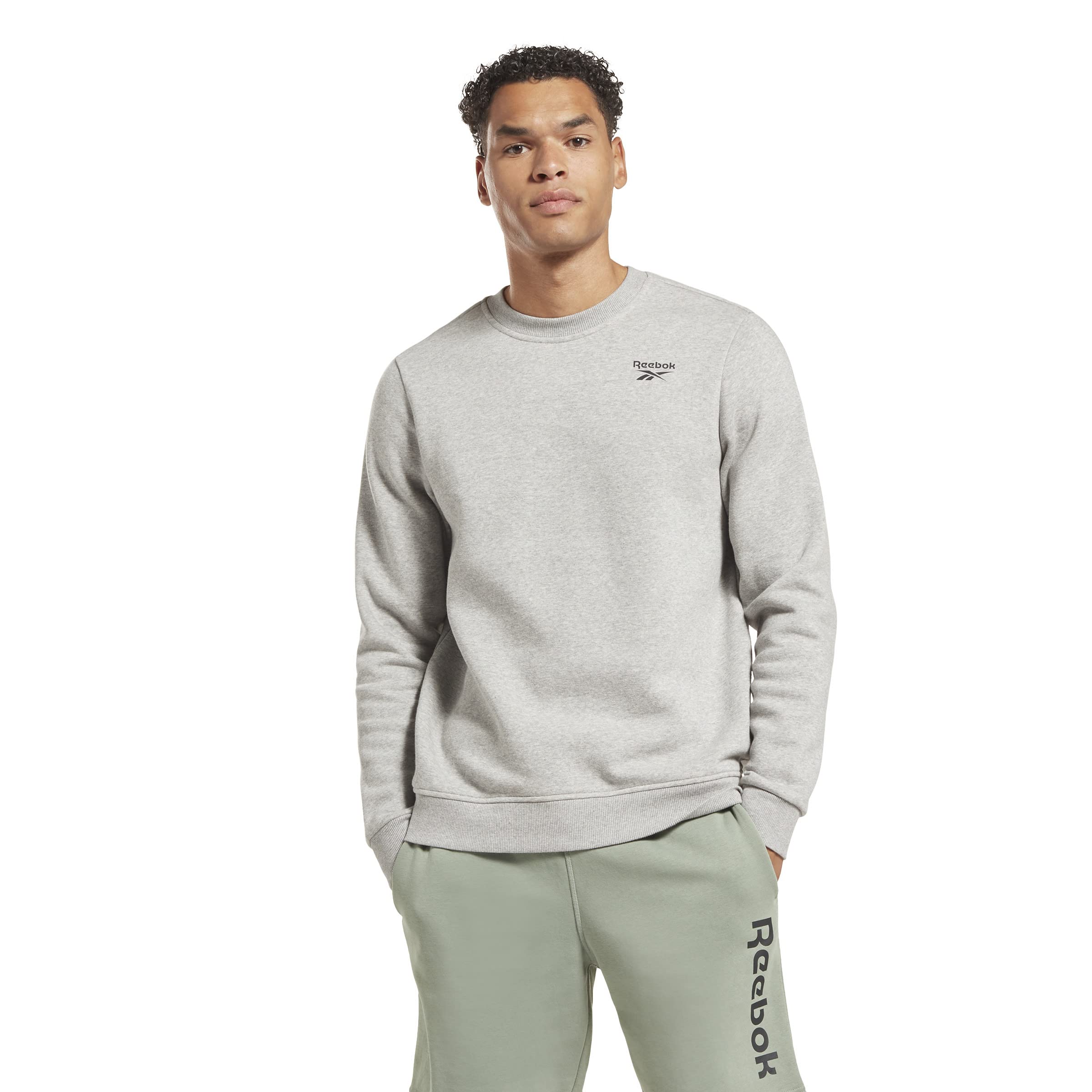 Reebok Men's Identity Fleece Vector Crew Long Sleeve Sweatshirt