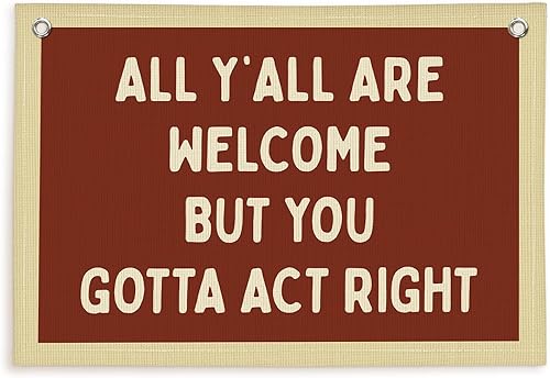 Miniatura 19 de Lacama Decoración retro de pared para dormitorio universitario, pancarta retro para colgar en la pared de la universidad con texto en inglés "All