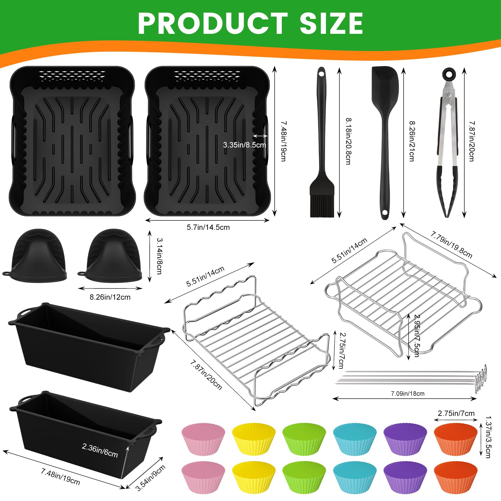 27PCS Moule Silicone Air Fryer pour Ninja Double Stack XL 9,5L SL400EU,Accessoire Air Fryer,Moule Ninja Foodi MAX Dual Zone SL400EU SL400EUCP/COSORI 8.5L, Plat Réutilisable Sans BPA