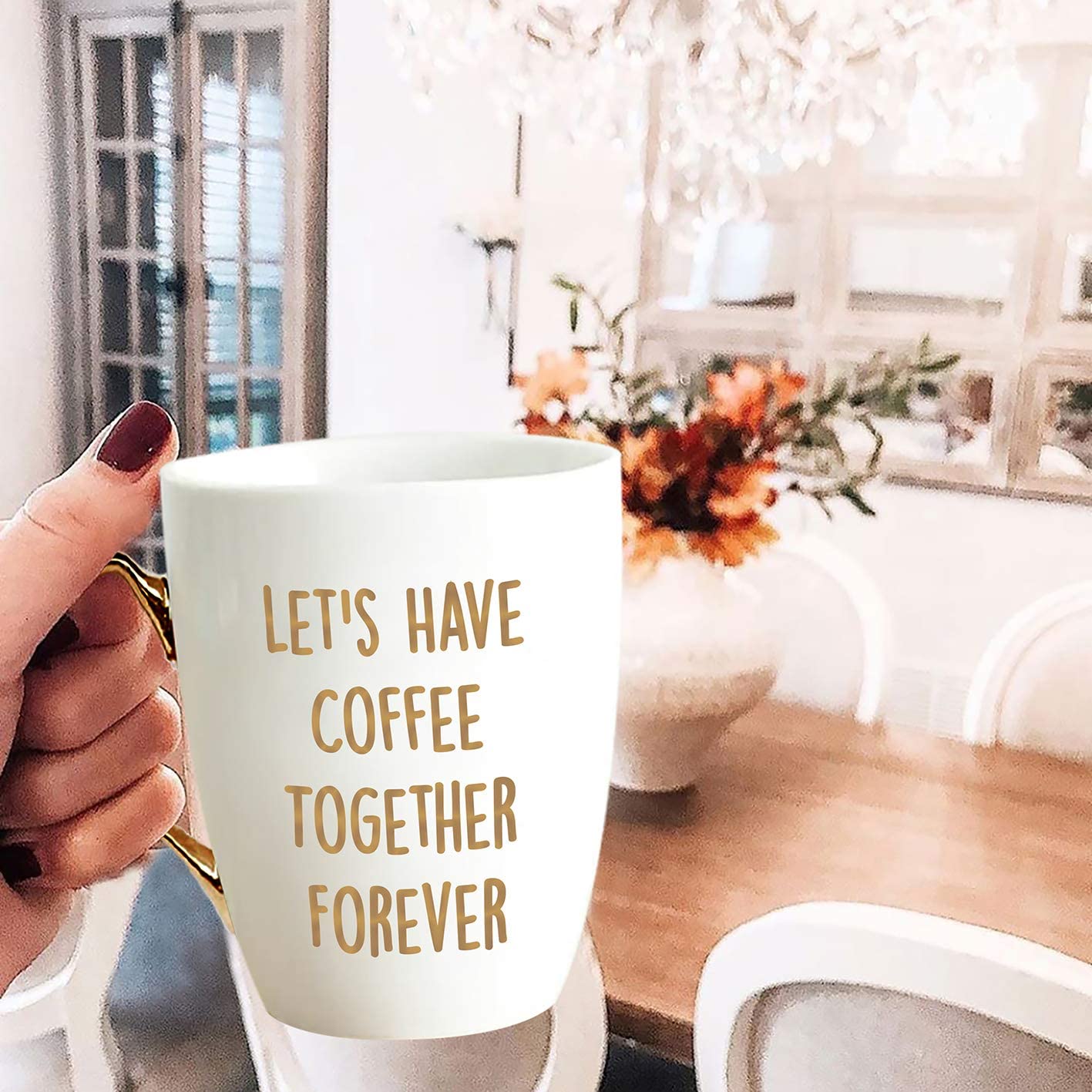 YHRJWN - Cadeau De Fiançailles, Cadeau D'anniversaire De Mariage Pour Les Couples, Ensemble De Tasses Let's Have Coffee Together, Cadeaux De Couple Pour Anniversaire, Noël, Cadeaux Mr Mrs Him Her 414