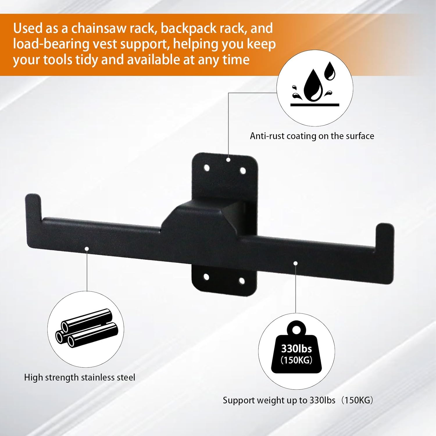 PACEWALKER Backpack Leaf Blower Hanger, Storage Tactical Gear Stand Heary Duty Chainsaw Wall Mount Stand Accessories Garage Organization Storage Heavy Duty Garage Storage Tool Organizer