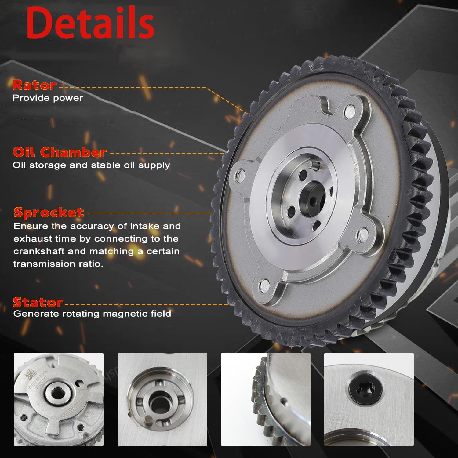 Variable Valve Timing (VVT) Sprocket Gear Fit for 2016-2022 Chevy Malibu Cruze Equinox Spark Trax GMC Terrain Buick Encore 1.4L 1.5L L4 Replace#916-638 12701510