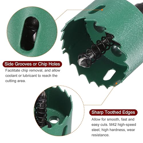 Miniatura 10 de Sierra de agujero bimetálica de 2.165 in (2-316 ") M42 HSS (acero de alta velocidad) Sierra de agujero cortador de broca para madera y plástico