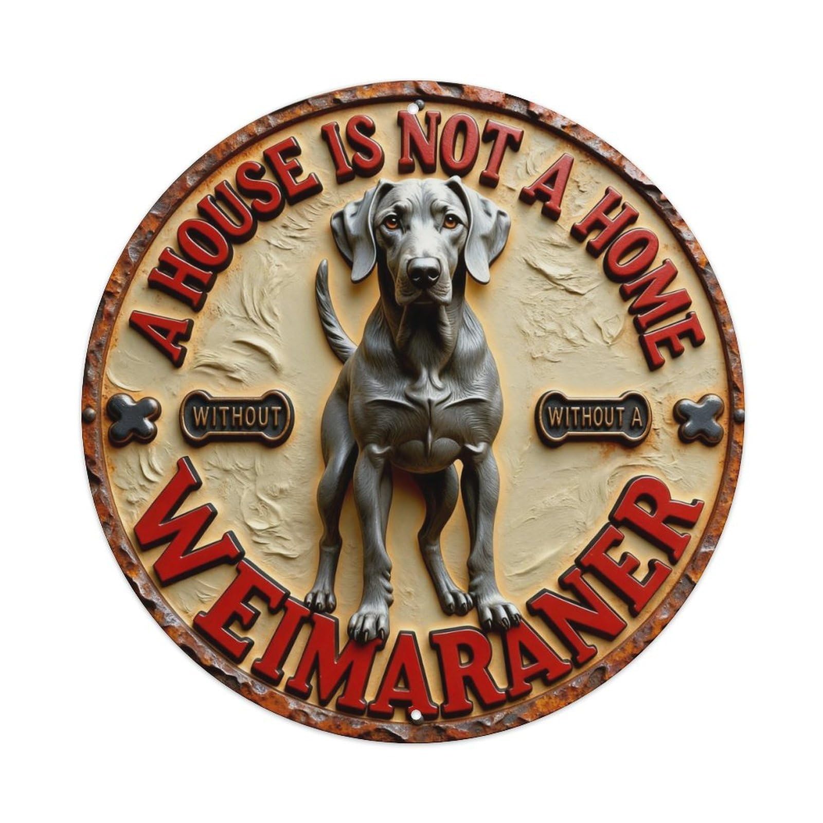 Zlatcbu Vintage Weimaraner Dog House Sign Pattern Metal Tin Sign Retro Wall Art Poster, Decor For Home Living Room Bar Cafe Garage, 8X8 Inch