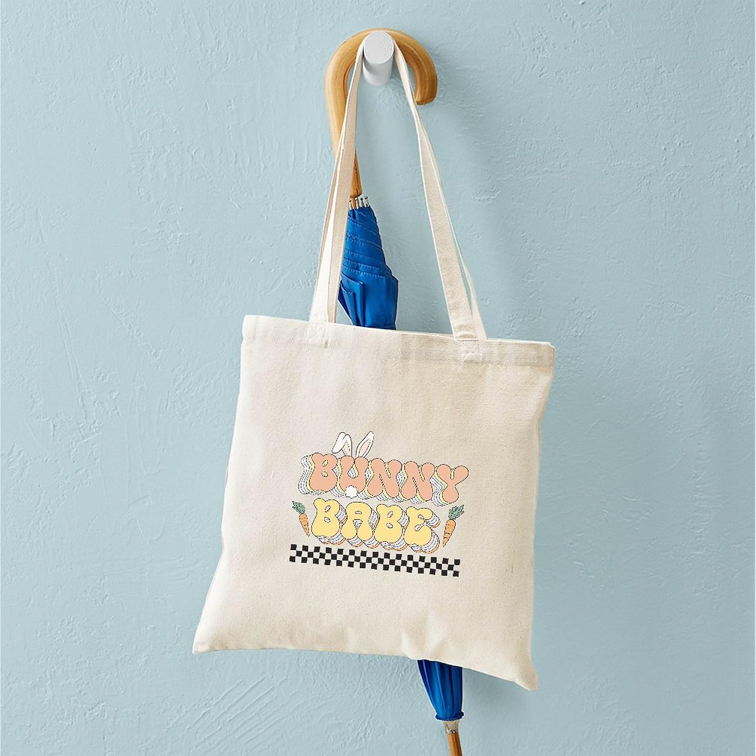 CafePress Easter Bunny Babe Reusable Natural Beige Canvas Shopping Bag