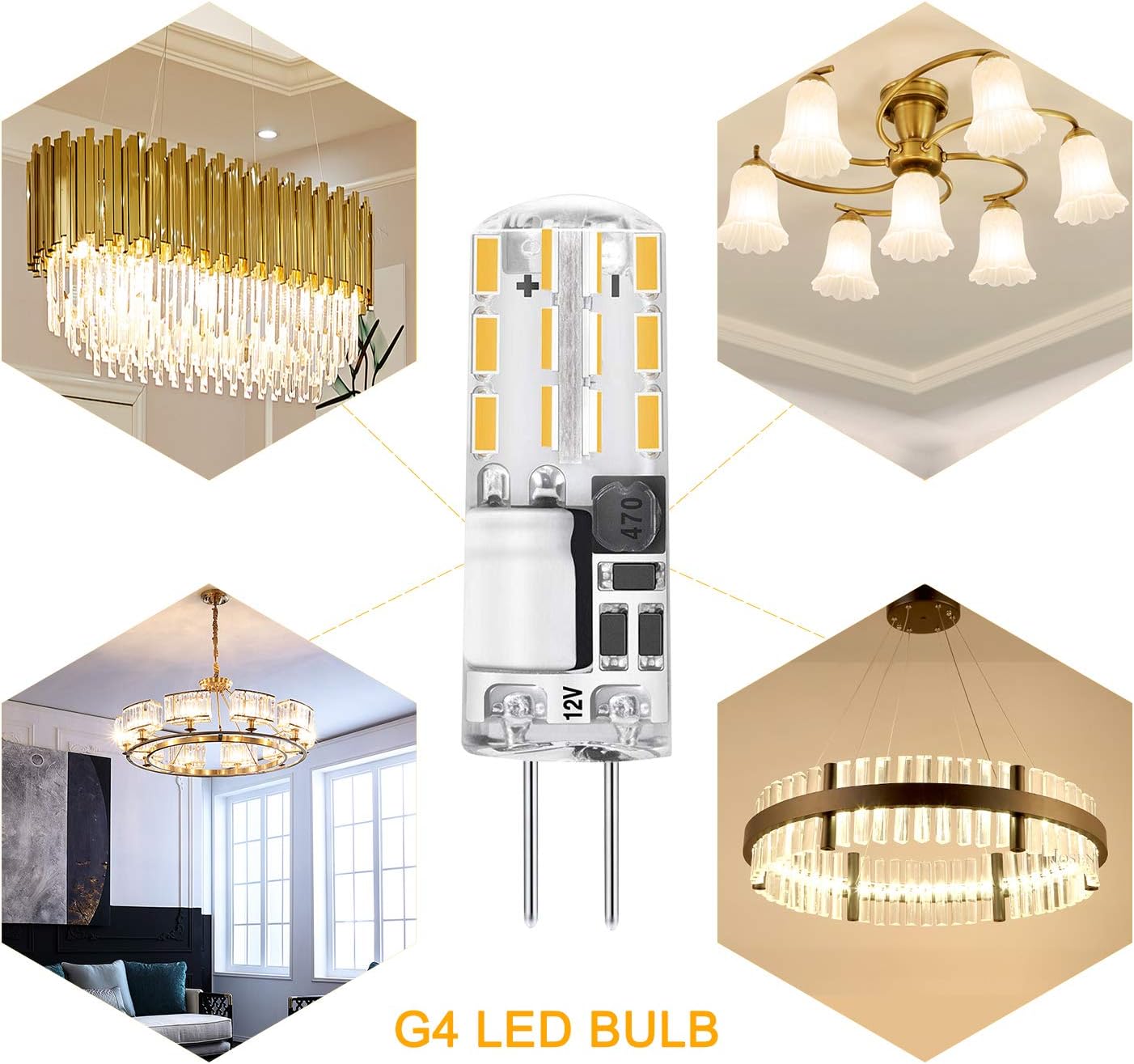 70% Off Discount G4 LED Bulb 2W 10W 20W Halogen Bulbs Replacement AC/DC 12V G4 Bi-Pin Base Light Warm White 2700K Lamp for Landscape, Under Cabinet Lighting, No Flicker, Pack of 8 Yuiip
