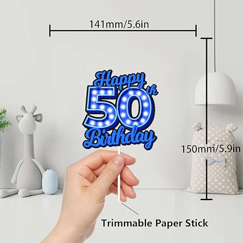 Miniatura 51 de Blue Glitter Happy Birthday 15th Cake Topper Let’s Glow Crazy Party Theme Decoration Supplies Boys Girls Happy Birthday 15 Anniversary Party Decor