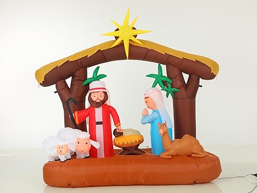 Miniatura 6 de Decoración inflable de Navidad de 6.5 pies con luces LED para decoración de Navidad en interiores y exteriores, decoración de jardín (elegante)