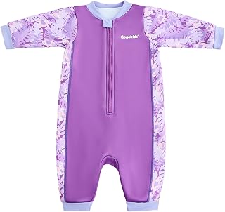 Gogokids Babys Thermal Badeanzug 0-3 Jahre, Front-Reißverschluss Säugling Nassanzug mit Fleece Futter, Langärmel Einteilig Sonne für Baby Jung & Mädchen zum Schwimmen, Strand & Wasser Spielen