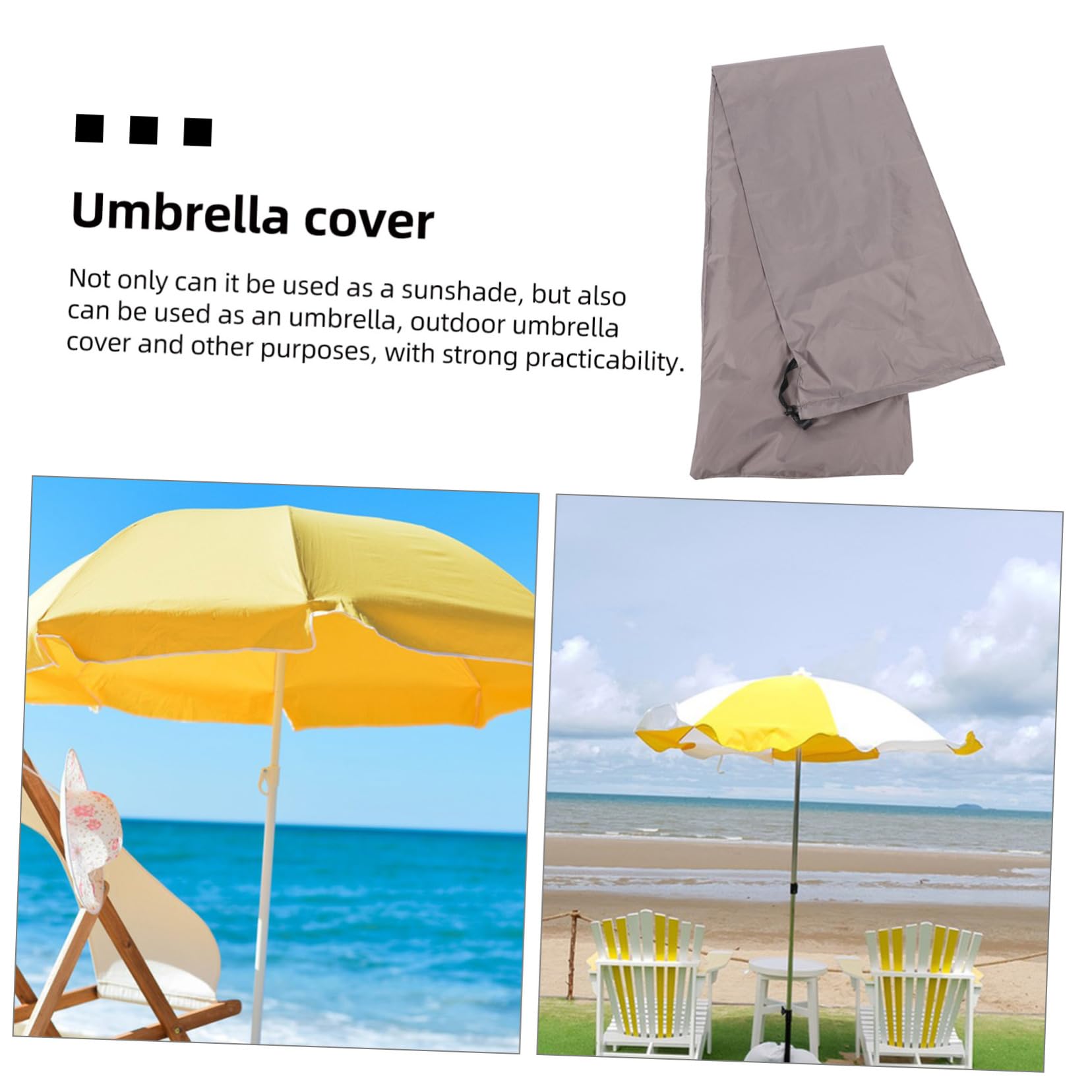 Duży pokrowiec na parasol tarasowy poliestrowy pokrowiec ochronny na parasol przeciwsłoneczny srebrny pokrowiec na parasol ogrodowy pokrowiec na meble ogrodowe
