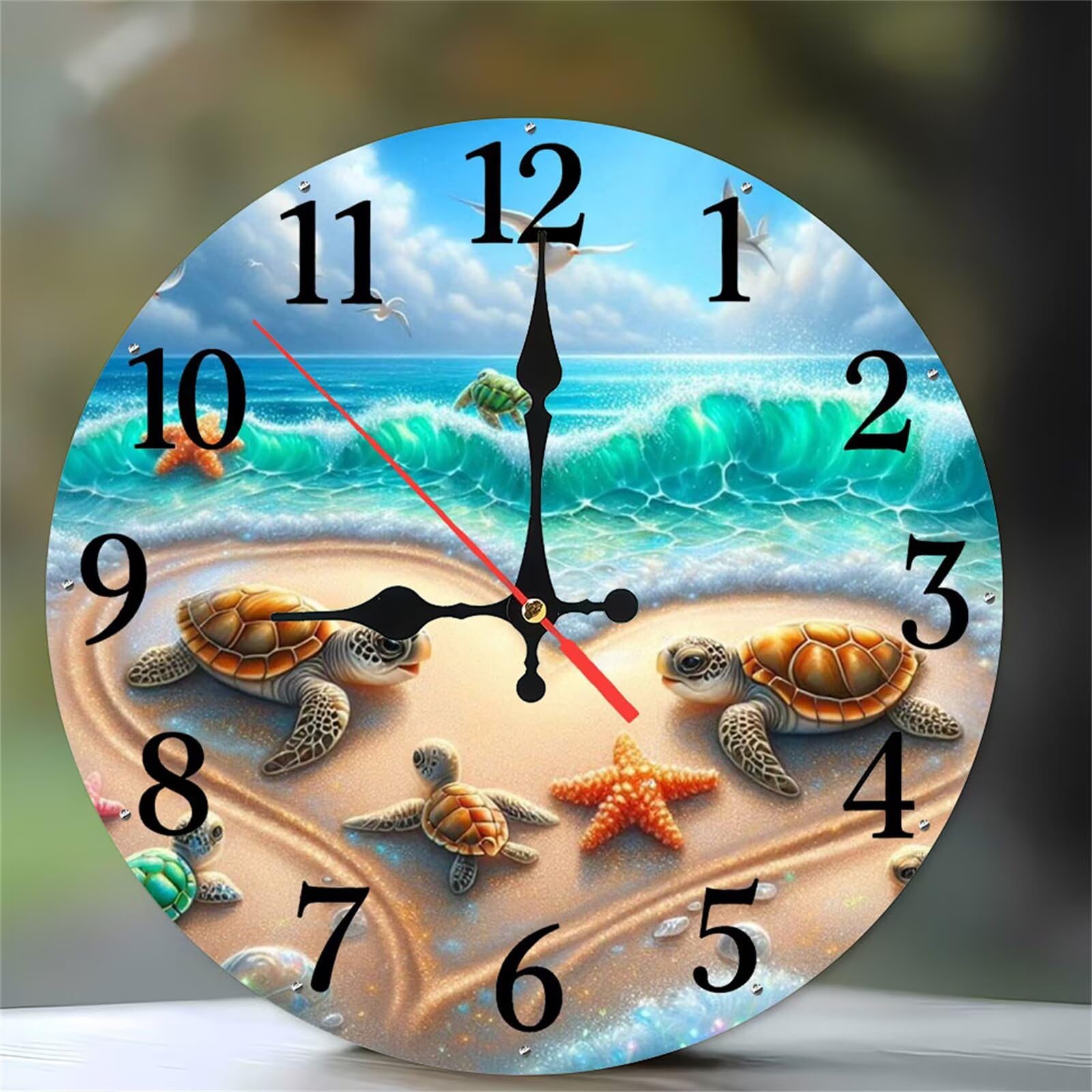 Horloge murale silencieuse de 30cm avec chiffres arabes pour un sommeil serein