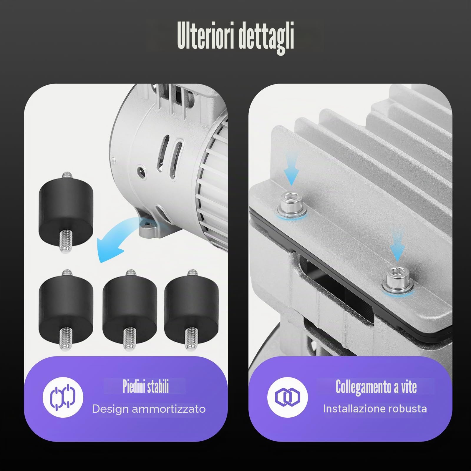 Motore per Compressore Silenzioso, 750W 1400 Giri/Min Motore Senza Olio, Compressore Senza Olio, per Settori Medici, Refrigerazione, Climatizzazione, Macchine Plastiche, Gonfiaggio Pneumatici ecc